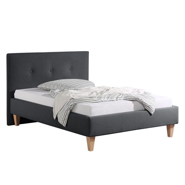 Polsterbett Alnarp Strukturstoff - 140 x 200cm - Bettgestell ohne Matratze & Lattenrost - Anthrazit Polsterbett Alnarp Strukturstoff - 140 x 200cm - Bettgestell ohne Matratze & Lattenrost - Anthrazit