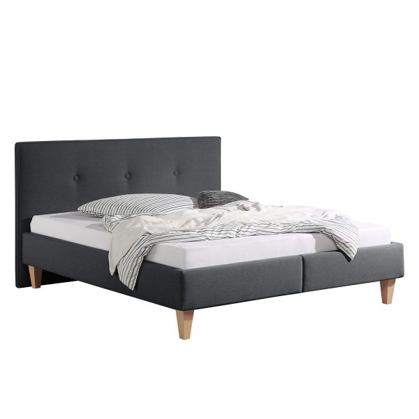 Polsterbett Alnarp Strukturstoff - 160 x 200cm - Bettgestell ohne Matratze & Lattenrost - Anthrazit Polsterbett Alnarp Strukturstoff - 160 x 200cm - Bettgestell ohne Matratze & Lattenrost - Anthrazit