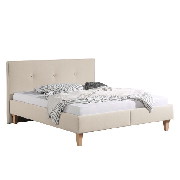 Polsterbett Alnarp Strukturstoff - 200 x 200cm - Bettgestell ohne Matratze & Lattenrost - Kaschmir Polsterbett Alnarp Strukturstoff - 200 x 200cm - Bettgestell ohne Matratze & Lattenrost - Kaschmir