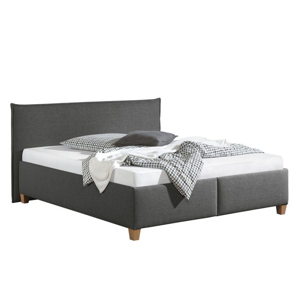 Polsterbett Kolbäck Strukturstoff - 200 x 200cm - Bettgestell mit Lattenrost - Anthrazit Polsterbett Kolbäck Strukturstoff - 200 x 200cm - Bettgestell mit Lattenrost - Anthrazit