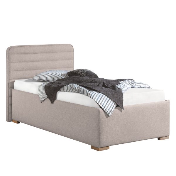 Polsterbett Vitaby Strukturstoff - 100 x 200cm - Bettgestell ohne Matratze & Lattenrost - Granit Polsterbett Vitaby Strukturstoff - 100 x 200cm - Bettgestell ohne Matratze & Lattenrost - Granit