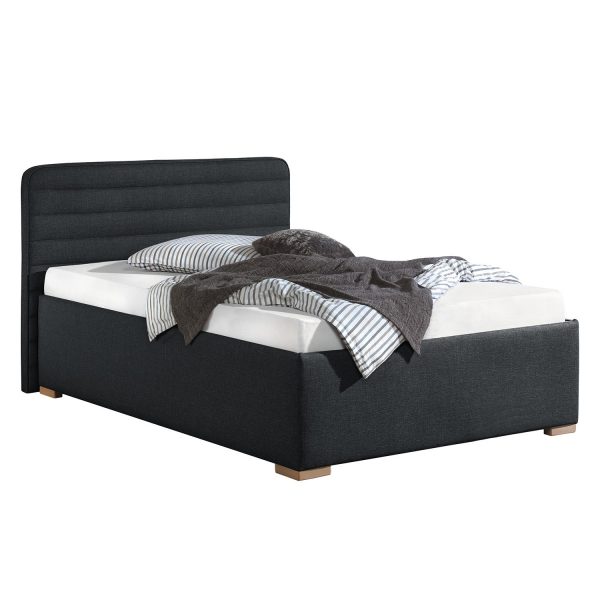 Polsterbett Vitaby Strukturstoff - 140 x 200cm - Bettgestell mit Lattenrost - Anthrazit Polsterbett Vitaby Strukturstoff - 140 x 200cm - Bettgestell mit Lattenrost - Anthrazit
