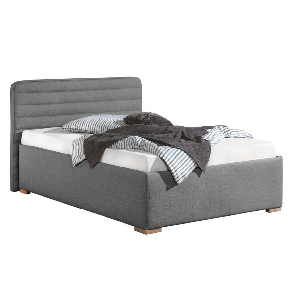 Polsterbett Vitaby Strukturstoff - 140 x 200cm - Bettgestell ohne Matratze & Lattenrost - Grau Polsterbett Vitaby Strukturstoff - 140 x 200cm - Bettgestell ohne Matratze & Lattenrost - Grau