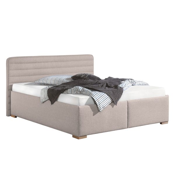 Polsterbett Vitaby Strukturstoff - 160 x 200cm - Bettgestell mit Lattenrost - Granit Polsterbett Vitaby Strukturstoff - 160 x 200cm - Bettgestell mit Lattenrost - Granit