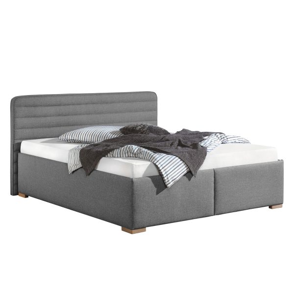 Polsterbett Vitaby Strukturstoff - 180 x 200cm - Bettgestell ohne Matratze & Lattenrost - Grau Polsterbett Vitaby Strukturstoff - 180 x 200cm - Bettgestell ohne Matratze & Lattenrost - Grau