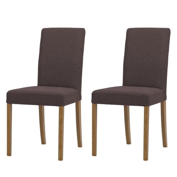 Polsterstuhl Corinna (2er-Set) - Webstoff - Buche Dunkel - Stoff Suria Dunkelbraun Polsterstuhl Corinna (2er-Set) - Webstoff - Buche Dunkel - Stoff Suria Dunkelbraun