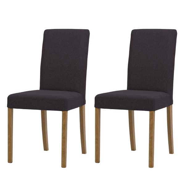 Polsterstuhl Corinna (2er-Set) - Webstoff - Eiche - Stoff Suria Anthrazit Polsterstuhl Corinna (2er-Set) - Webstoff - Eiche - Stoff Suria Anthrazit