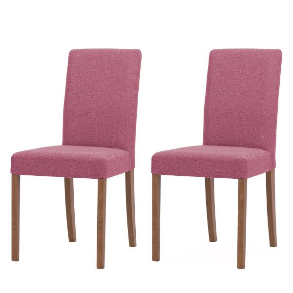 Polsterstuhl Corinna (2er-Set) - Webstoff - Eiche - Stoff Suria Pink Polsterstuhl Corinna (2er-Set) - Webstoff - Eiche - Stoff Suria Pink