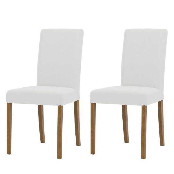 Polsterstuhl Corinna (2er-Set) - Webstoff - Eiche - Stoff Suria Weiß Polsterstuhl Corinna (2er-Set) - Webstoff - Eiche - Stoff Suria Weiß