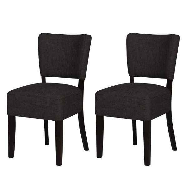 Polsterstuhl Lana (2er-Set) - Webstoff - Stoff Suria Anthrazit Polsterstuhl Lana (2er-Set) - Webstoff - Stoff Suria Anthrazit