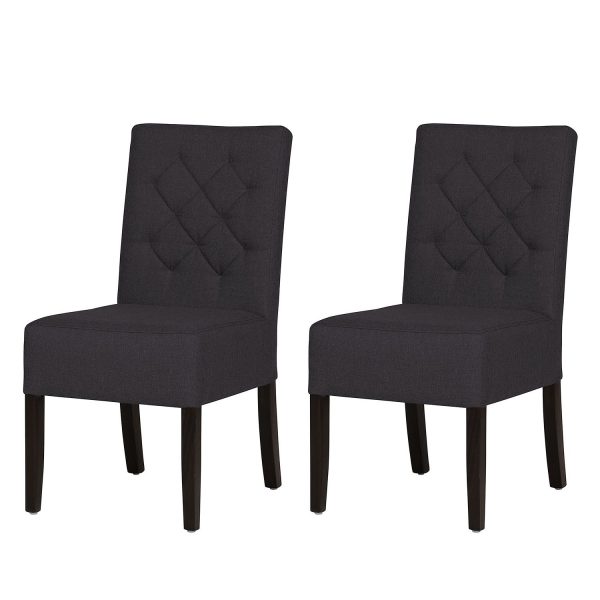 Polsterstuhl Lilou (2er-Set) - Webstoff - Stoff Suria Anthrazit Polsterstuhl Lilou (2er-Set) - Webstoff - Stoff Suria Anthrazit