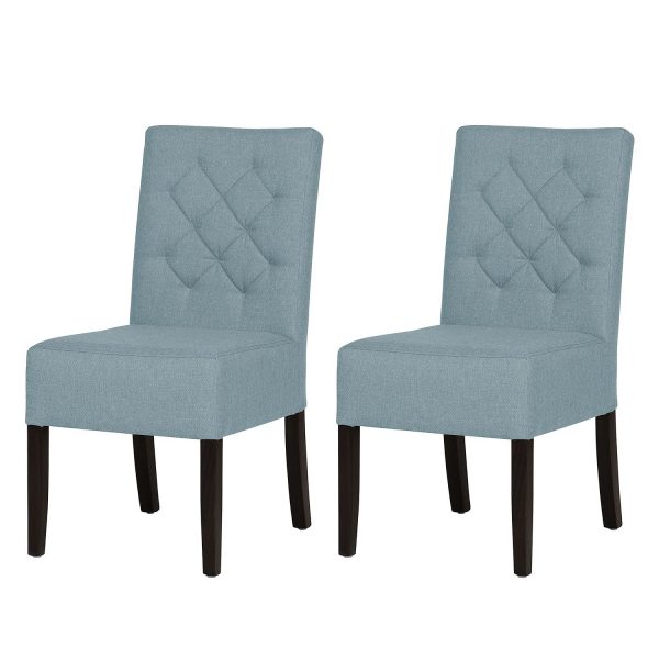 Polsterstuhl Lilou (2er-Set) - Webstoff - Stoff Suria Hellblau Polsterstuhl Lilou (2er-Set) - Webstoff - Stoff Suria Hellblau