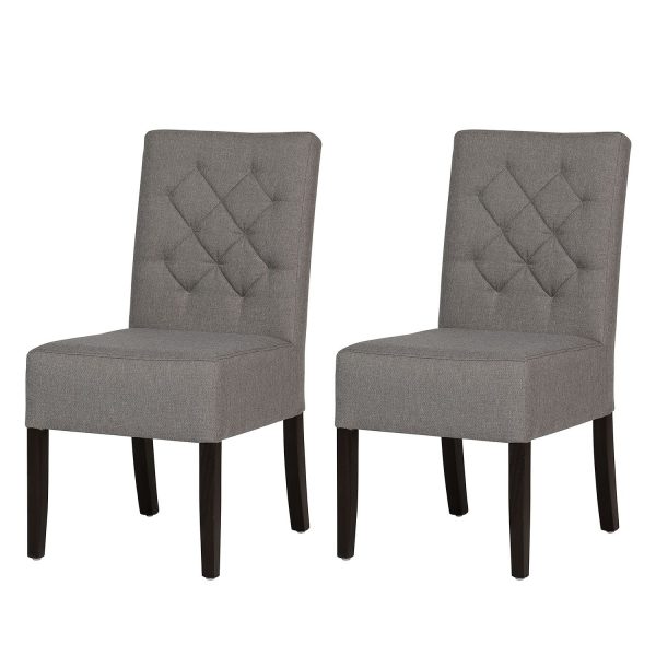 Polsterstuhl Lilou (2er-Set) - Webstoff - Stoff Suria Hellgrau Polsterstuhl Lilou (2er-Set) - Webstoff - Stoff Suria Hellgrau