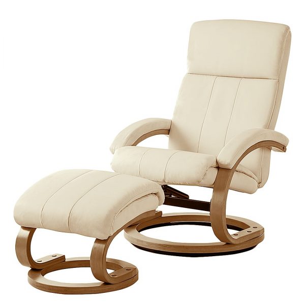 Relaxsessel Vancouver (mit Hocker) - Kunstleder Elfenbein Relaxsessel Vancouver (mit Hocker) - Kunstleder Elfenbein