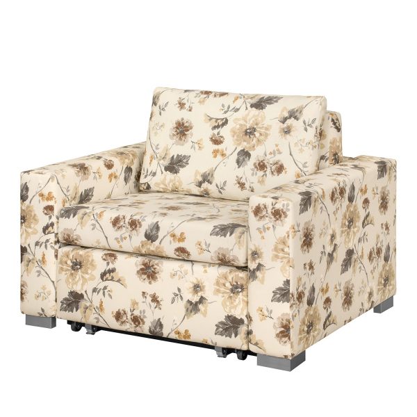 Schlafsessel Latina VIII Flachgewebe geblümt - Beige / Braun Schlafsessel Latina VIII Flachgewebe geblümt - Beige / Braun