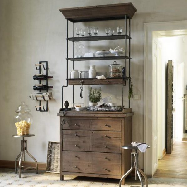 Schrank Dunstable natur/schwarz H/B/T ca. 230/101/45 cm Schrank Dunstable natur/schwarz H/B/T ca. 230/101/45 cm
