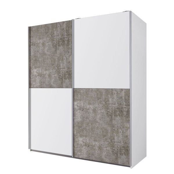 Schwebetürenschrank Subito I - Steingrau / Alpinweiß - 136 cm (2-türig) Schwebetürenschrank Subito I - Steingrau / Alpinweiß - 136 cm (2-türig)
