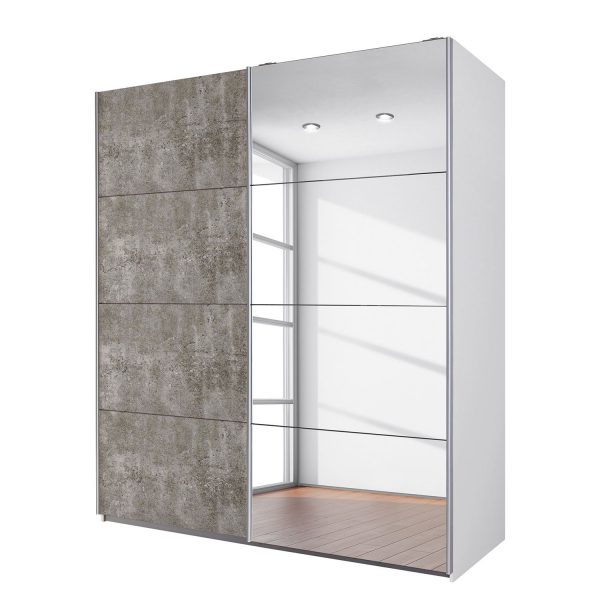Schwebetürenschrank Subito II - Steingrau / Alpinweiß - 136 cm (2-türig) Schwebetürenschrank Subito II - Steingrau / Alpinweiß - 136 cm (2-türig)