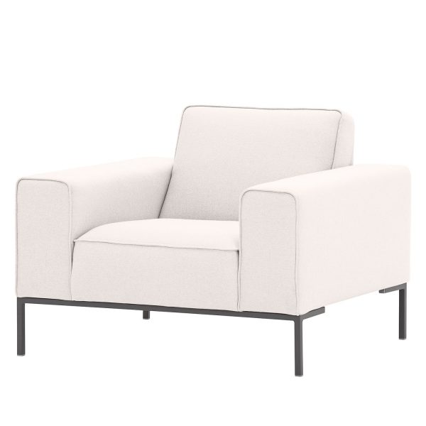 Sessel Ampio Webstoff - Grau - Stoff Floreana Beige Sessel Ampio Webstoff - Grau - Stoff Floreana Beige