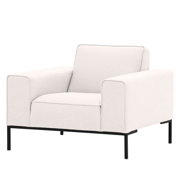 Sessel Ampio Webstoff - Schwarz - Stoff Floreana Beige Sessel Ampio Webstoff - Schwarz - Stoff Floreana Beige