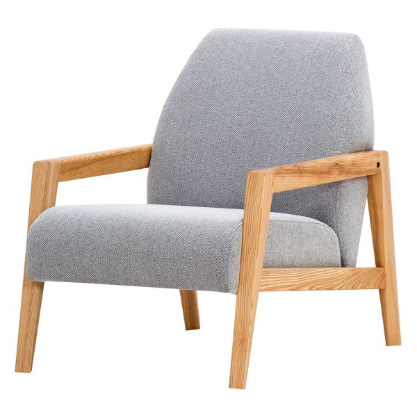 Sessel Barlow Webstoff - Stoff Saia Hellgrau Sessel Barlow Webstoff - Stoff Saia Hellgrau