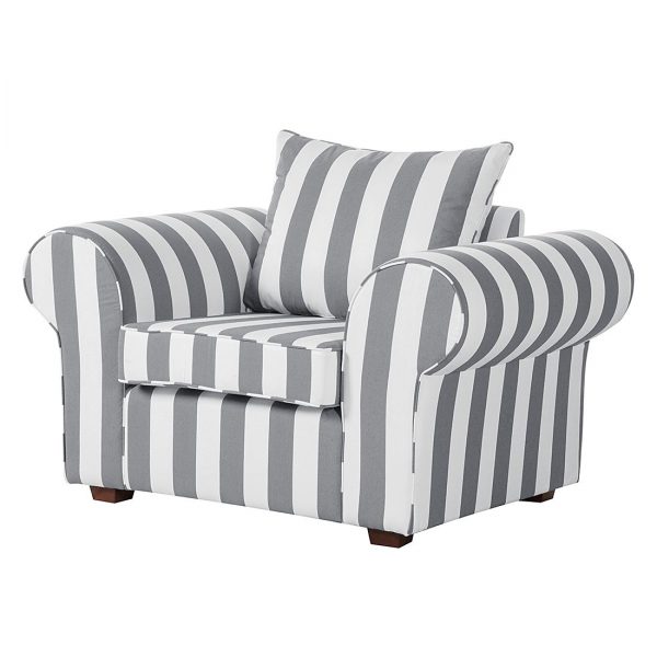 Sessel Colmar - Webstoff Grau gestreift Sessel Colmar - Webstoff Grau gestreift