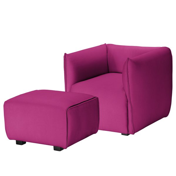Sessel Grady I Webstoff - Mit Hocker - Fuchsia Sessel Grady I Webstoff - Mit Hocker - Fuchsia