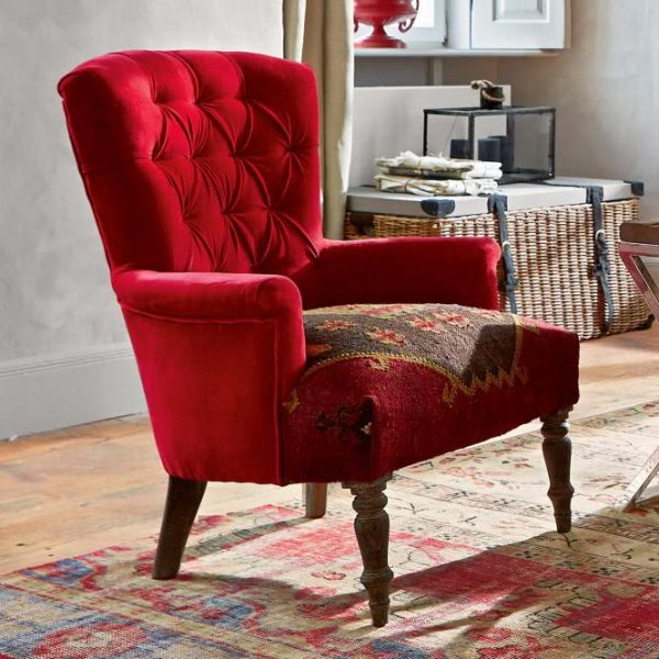 Sessel Hinsdale rot H/B/T ca. 90/74/77 cm Sessel Hinsdale rot H/B/T ca. 90/74/77 cm