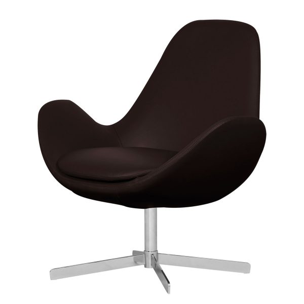 Sessel Houston II Echtleder - Chrom - Echtleder Neka Dunkelbraun Sessel Houston II Echtleder - Chrom - Echtleder Neka Dunkelbraun