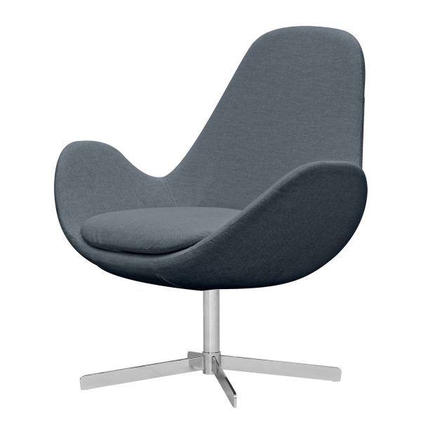 Sessel Houston II Webstoff - Chrom - Stoff Anda II Grau Sessel Houston II Webstoff - Chrom - Stoff Anda II Grau