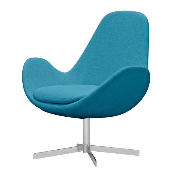 Sessel Houston II Webstoff - Chrom - Stoff Anda II Türkis Sessel Houston II Webstoff - Chrom - Stoff Anda II Türkis