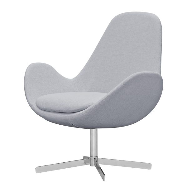 Sessel Houston II Webstoff - Chrom - Stoff Milan Hellgrau Sessel Houston II Webstoff - Chrom - Stoff Milan Hellgrau