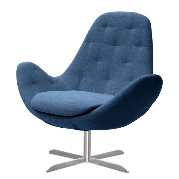 Sessel Houston IV Webstoff - Edelstahl - Stoff Anda II Blau Sessel Houston IV Webstoff - Edelstahl - Stoff Anda II Blau