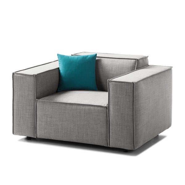 Sessel Kinx Webstoff - Stoff Milan Hellgrau Sessel Kinx Webstoff - Stoff Milan Hellgrau