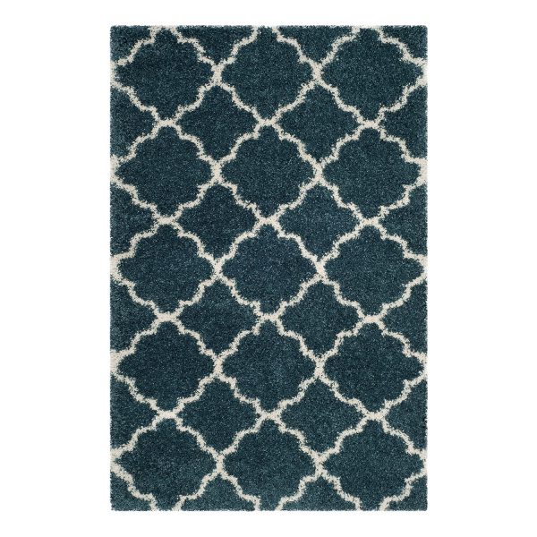 Shaggy Coco Tile - Kunstfaser - Schieferblau / Creme - 121 x 182 cm Shaggy Coco Tile - Kunstfaser - Schieferblau / Creme - 121 x 182 cm