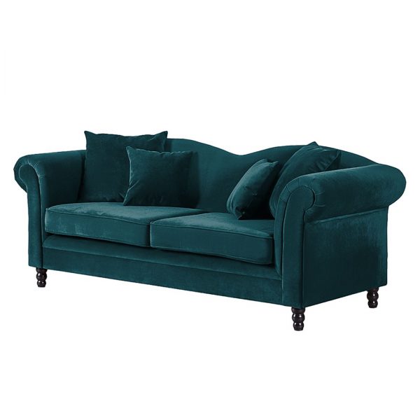 Sofa York (3-Sitzer) Samt - Stoff Chepi Petrol Sofa York (3-Sitzer) Samt - Stoff Chepi Petrol