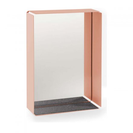 Spiegelbox MIRROR-BOX beigerot/grau rot Stahlblech Spiegelbox MIRROR-BOX beigerot/grau rot Stahlblech