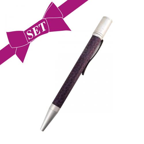 Stift mit Lederetui violett Stift mit Lederetui violett
