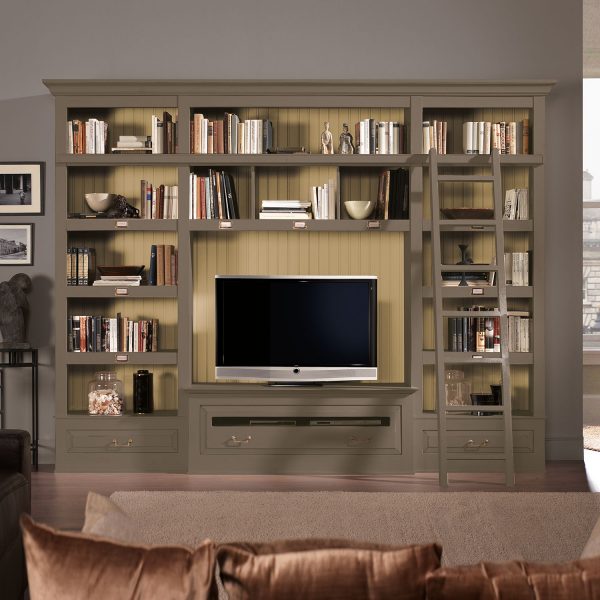 TV-Wand Azjana I - Pinie teilmassiv - Granit / Pinie Creme - Mit Leiter TV-Wand Azjana I - Pinie teilmassiv - Granit / Pinie Creme - Mit Leiter