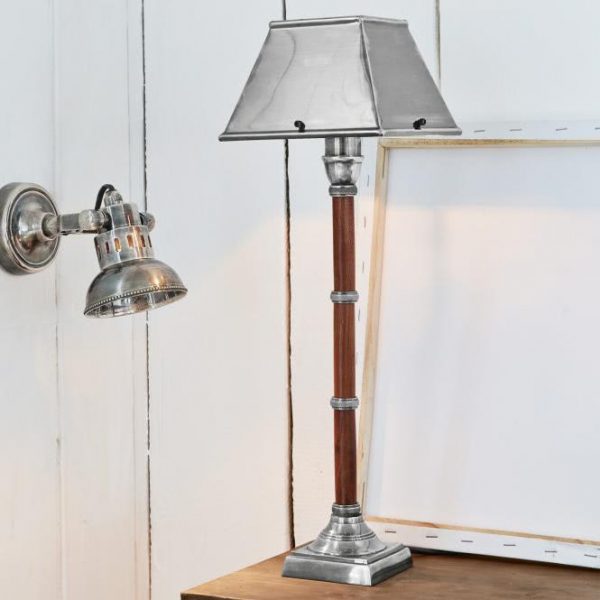 Tischlampe Attala silber/braun H/B/T ca. 53/17/17 cm Tischlampe Attala silber/braun H/B/T ca. 53/17/17 cm