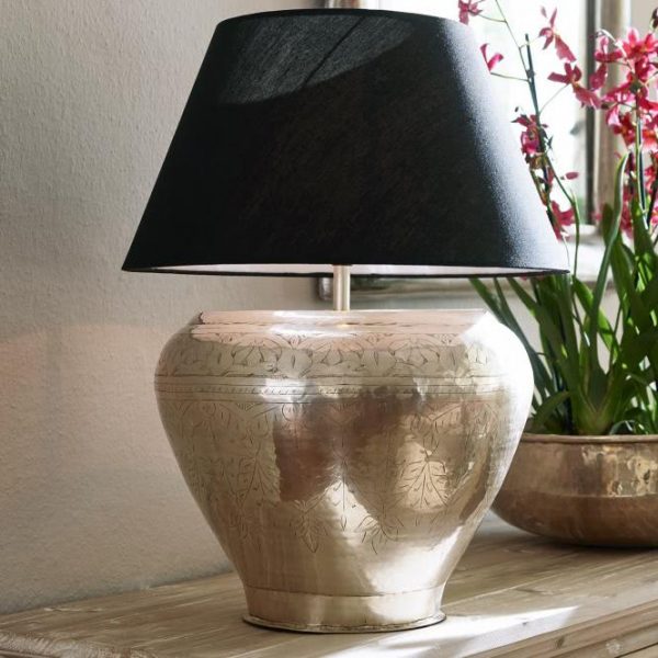 Tischlampe Catia silber/schwarz Fuß: HxØ ca. 28x35 cm Tischlampe Catia silber/schwarz Fuß: HxØ ca. 28x35 cm