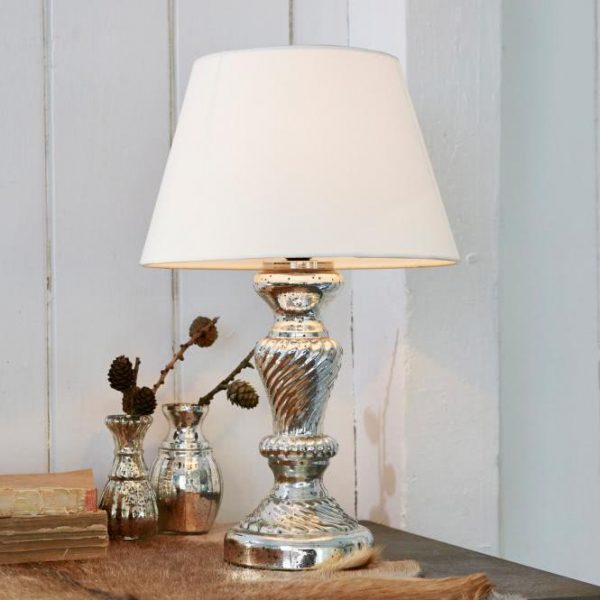 Tischlampe Hazel antiksilber/creme Fuß: H/Ø ca. 32 Tischlampe Hazel antiksilber/creme Fuß: H/Ø ca. 32