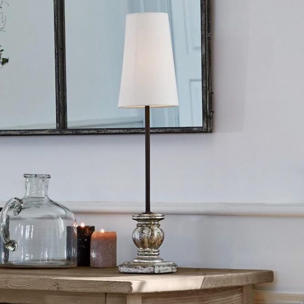 Tischlampe Montgardin antiksilber/creme Gesamthöhe ca. 54 cm Tischlampe Montgardin antiksilber/creme Gesamthöhe ca. 54 cm