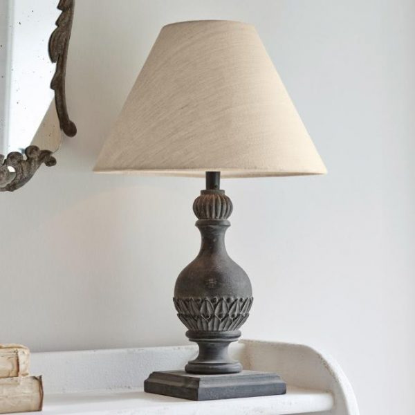 Tischlampe Noredien graubraun/leinen Gesamthöhe ca. 43 cm Tischlampe Noredien graubraun/leinen Gesamthöhe ca. 43 cm