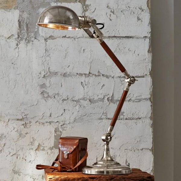 Tischlampe Payton antiksilber/braun H/Ø ca. 90/20 cm Tischlampe Payton antiksilber/braun H/Ø ca. 90/20 cm