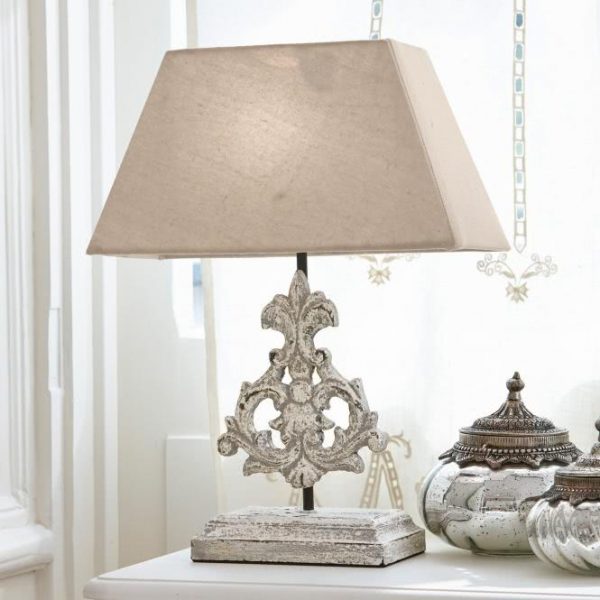 Tischlampe Poème antikweiß H/B/T gesamt ca. 45/35/15 cm Tischlampe Poème antikweiß H/B/T gesamt ca. 45/35/15 cm