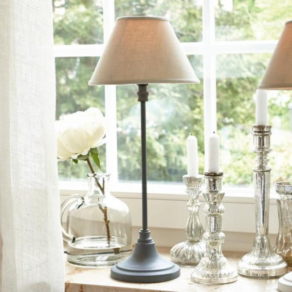 Tischlampe Swindon grau/beige H/Ø ca. 48/20 cm Tischlampe Swindon grau/beige H/Ø ca. 48/20 cm