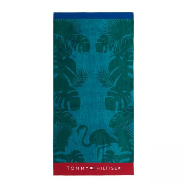 Tommy Hilfiger Flamingo Velours Strandlaken Tommy Hilfiger Flamingo Velours Strandlaken
