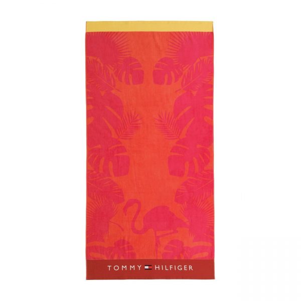 Tommy Hilfiger Flamingo Velours Strandlaken Tommy Hilfiger Flamingo Velours Strandlaken