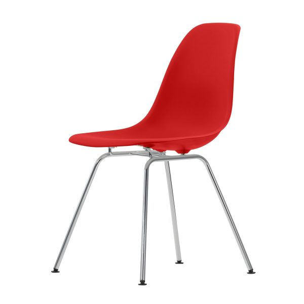Vitra - Eames Plastic Side Chair DSX (H 43 cm) verchromt / classic red Vitra - Eames Plastic Side Chair DSX (H 43 cm) verchromt / classic red
